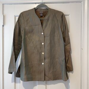 Sigrid Olsen Tan and Gray Blouse